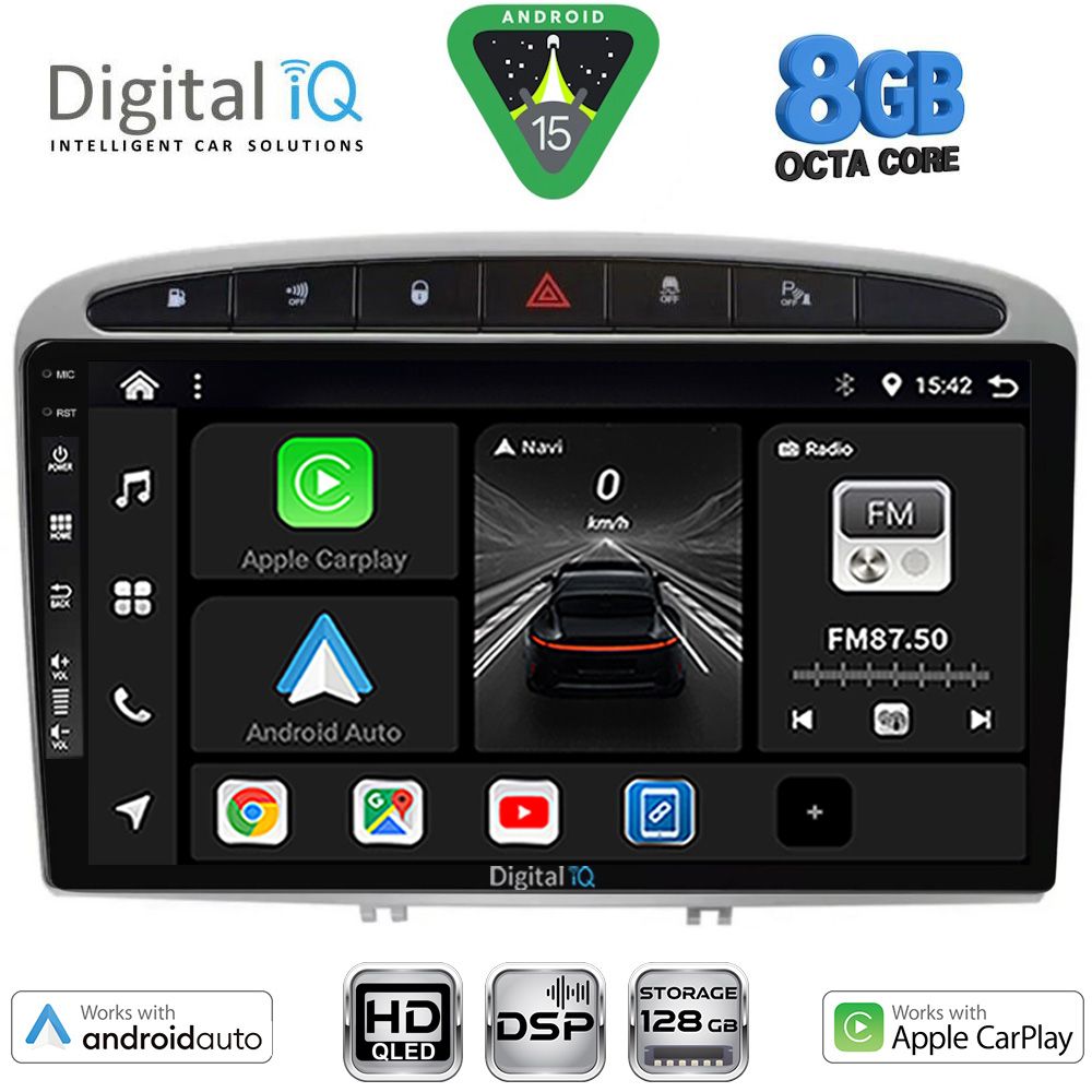 DIGITAL IQ BXF 18513SL_CPAA (9inc) MULTIMEDIA TABLET for PEUGEOT 308 mod.2007-2012 - RCZ mod. 2009-2015 (SILVER) DIGITAL IQ BXF 18513SL_CPAA (9inc) MULTIMEDIA TABLET for PEUGEOT 308 mod.2007-2012 - RCZ mod. 2009-2015 (SILVER)