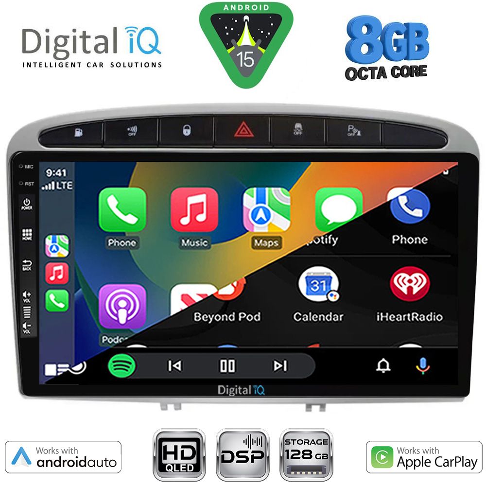 DIGITAL IQ BXF 18513SL_CPAA (9inc) MULTIMEDIA TABLET for PEUGEOT 308 mod.2007-2012 - RCZ mod. 2009-2015 (SILVER) DIGITAL IQ BXF 18513SL_CPAA (9inc) MULTIMEDIA TABLET for PEUGEOT 308 mod.2007-2012 - RCZ mod. 2009-2015 (SILVER)
