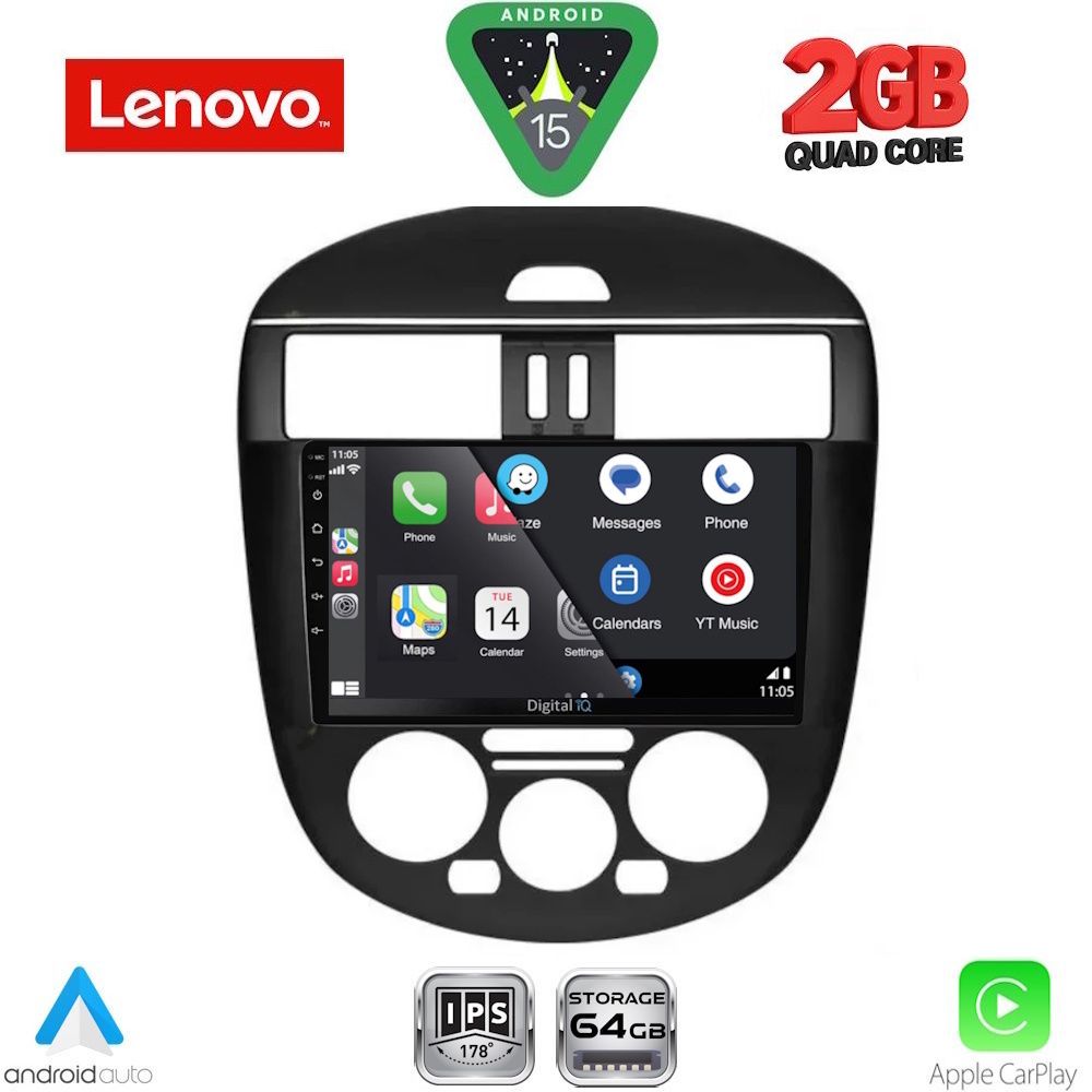 LENOVO LVD 2465B AC_CPA (9inc) MULTIMEDIA TABLET for NISSAN TIIDA mod. 2013-2023 with A/C LENOVO LVD 2465B AC_CPA (9inc) MULTIMEDIA TABLET for NISSAN TIIDA mod. 2013-2023 with A/C