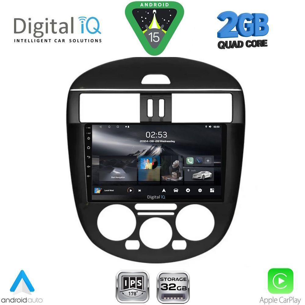 DIGITAL IQ RSD 1465B AC_CPA (9inc) MULTIMEDIA TABLET for NISSAN TIIDA mod. 2013-2023 with A/C DIGITAL IQ RSD 1465B AC_CPA (9inc) MULTIMEDIA TABLET for NISSAN TIIDA mod. 2013-2023 with A/C