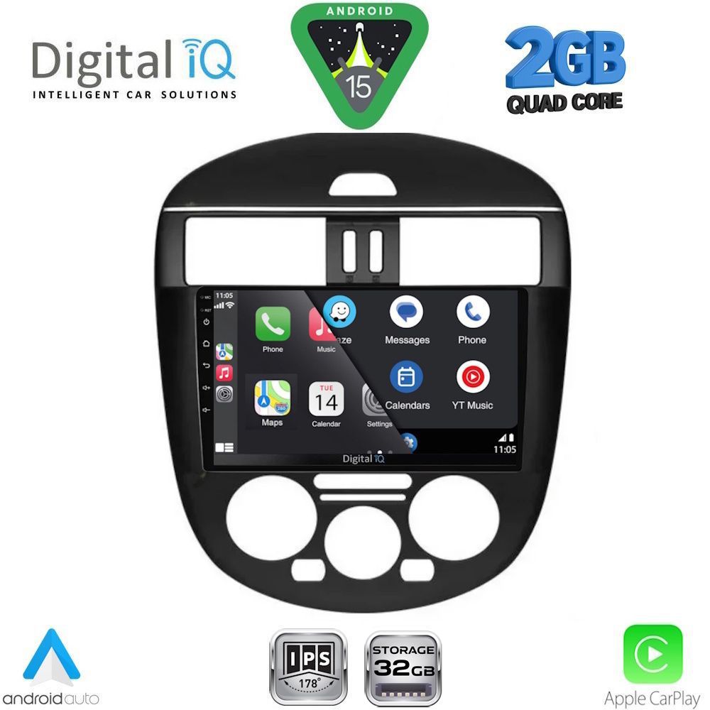 DIGITAL IQ RSD 1465B AC_CPA (9inc) MULTIMEDIA TABLET for NISSAN TIIDA mod. 2013-2023 with A/C DIGITAL IQ RSD 1465B AC_CPA (9inc) MULTIMEDIA TABLET for NISSAN TIIDA mod. 2013-2023 with A/C