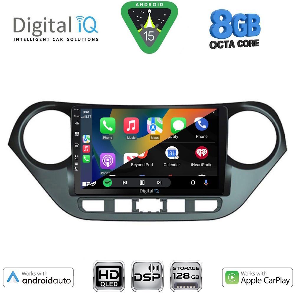 DIGITAL IQ BXF 18224_CPAA (9inc) MULTIMEDIA TABLET for HYUNDAI i10 mod. 2014-2020 DIGITAL IQ BXF 18224_CPAA (9inc) MULTIMEDIA TABLET for HYUNDAI i10 mod. 2014-2020