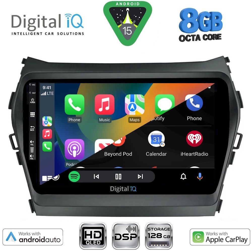 DIGITAL IQ BXF 18238_CPAA (9inc) MULTIMEDIA TABLET for HYUNDAI IX45 - SANTA FE mod. 2013-2017 DIGITAL IQ BXF 18238_CPAA (9inc) MULTIMEDIA TABLET for HYUNDAI IX45 - SANTA FE mod. 2013-2017
