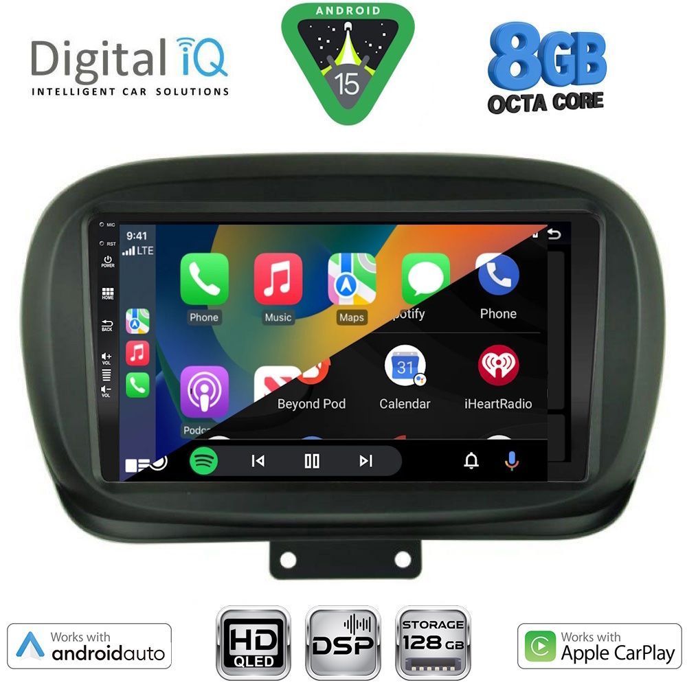 DIGITAL IQ BXF 18134_CPAA (9inc) MULTIMEDIA TABLET for FIAT 500Χ mod. 2014-2024 DIGITAL IQ BXF 18134_CPAA (9inc) MULTIMEDIA TABLET for FIAT 500Χ mod. 2014-2024