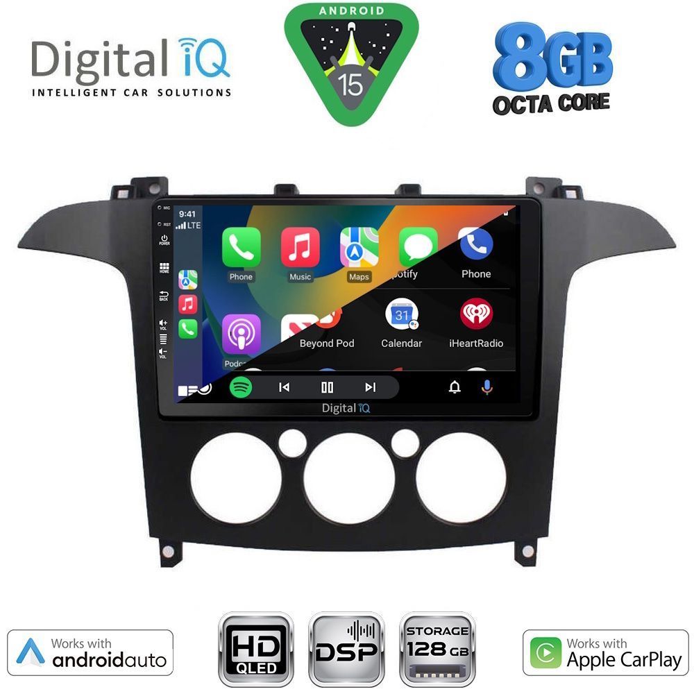 DIGITAL IQ BXF 18175_CPAA A/C (9inc) MULTIMEDIA TABLET for FORD SMAX mod. 2006-2014 DIGITAL IQ BXF 18175_CPAA A/C (9inc) MULTIMEDIA TABLET for FORD SMAX mod. 2006-2014