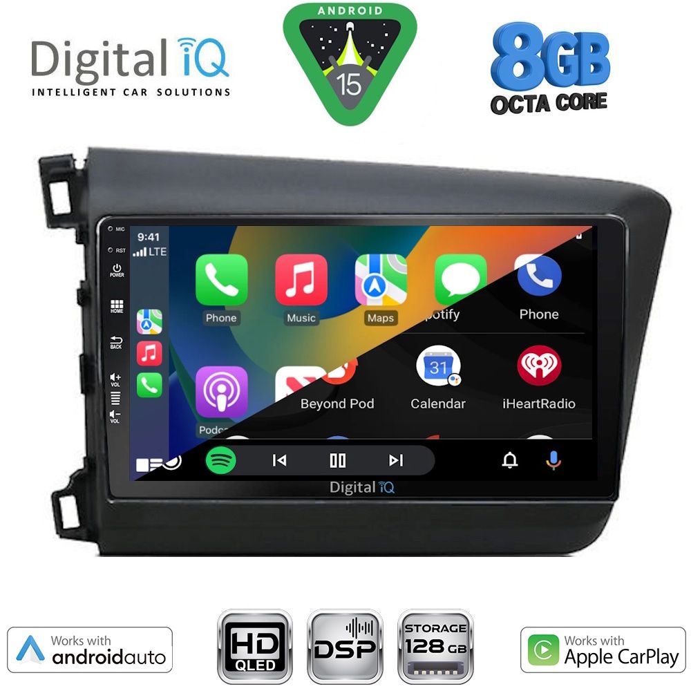 DIGITAL IQ BXF 181904D_CPAA (9inc) MULTIMEDIA TABLET for HONDA CIVIC 4Doors mod. 2012-2016 DIGITAL IQ BXF 181904D_CPAA (9inc) MULTIMEDIA TABLET for HONDA CIVIC 4Doors mod. 2012-2016