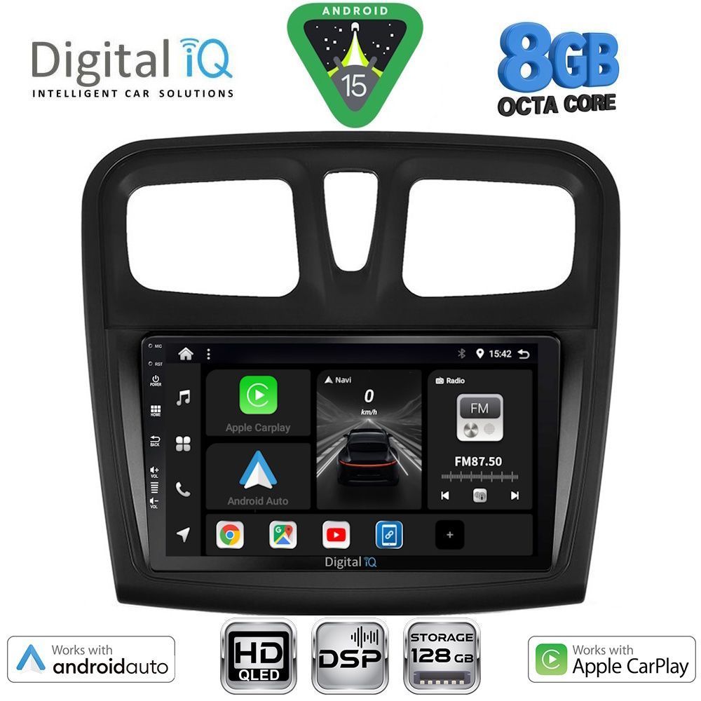 DIGITAL IQ BXF 18108SQ_CPAA (9inc) MULTIMEDIA TABLET for DACIA LOGAN – SANDERO mod. 2012-2019 DIGITAL IQ BXF 18108SQ_CPAA (9inc) MULTIMEDIA TABLET for DACIA LOGAN – SANDERO mod. 2012-2019