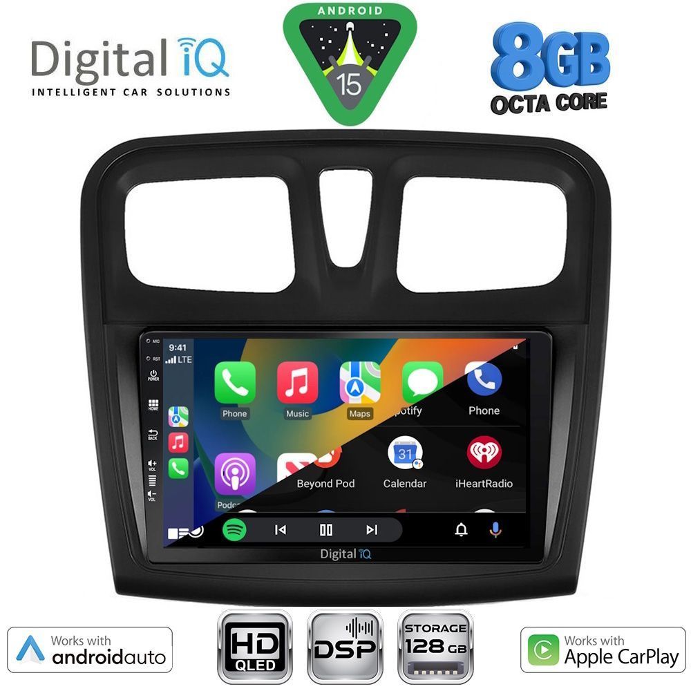 DIGITAL IQ BXF 18108SQ_CPAA (9inc) MULTIMEDIA TABLET for DACIA LOGAN – SANDERO mod. 2012-2019 DIGITAL IQ BXF 18108SQ_CPAA (9inc) MULTIMEDIA TABLET for DACIA LOGAN – SANDERO mod. 2012-2019