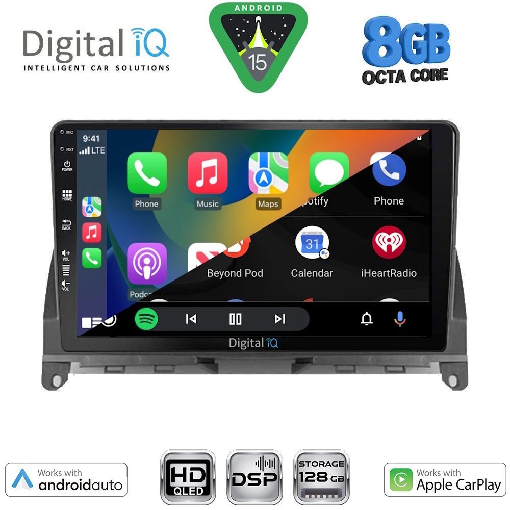 DIGITAL IQ BXF 18405_CPAA (9inc) MULTIMEDIA TABLET for MERCEDES C (W204) mod. 2007-2011 DIGITAL IQ BXF 18405_CPAA (9inc) MULTIMEDIA TABLET for MERCEDES C (W204) mod. 2007-2011