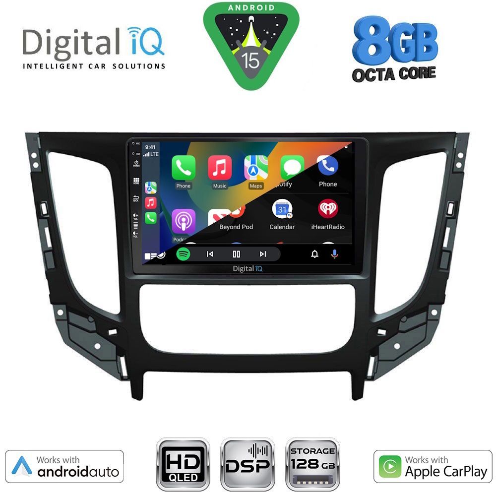 DIGITAL IQ BXF 18437_CPAA CLIMA (9inc) MULTIMEDIA TABLET for MITSUBISHI L200 mod. 2015-2019 with CLIMA DIGITAL IQ BXF 18437_CPAA CLIMA (9inc) MULTIMEDIA TABLET for MITSUBISHI L200 mod. 2015-2019 with CLIMA