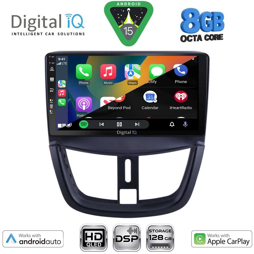 DIGITAL IQ BXF 18507_CPAA (9inc) MULTIMEDIA TABLET for PEUGEOT 207 mod. 2007-2014 DIGITAL IQ BXF 18507_CPAA (9inc) MULTIMEDIA TABLET for PEUGEOT 207 mod. 2007-2014
