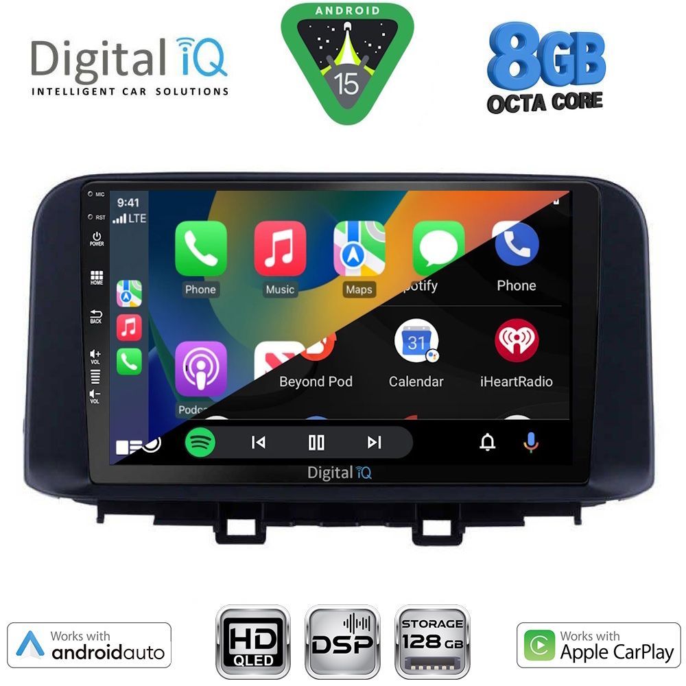 DIGITAL IQ BXF 18237_CPAA (10inc) MULTIMEDIA TABLET for HYUNDAI KONA mod. 2017-2023 DIGITAL IQ BXF 18237_CPAA (10inc) MULTIMEDIA TABLET for HYUNDAI KONA mod. 2017-2023