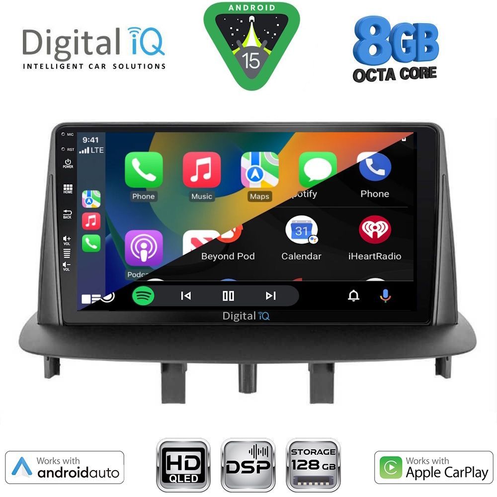 DIGITAL IQ BXF 18556_CPAA (9inc) MULTIMEDIA TABLET for RENAULT MEGANE 3 mod. 2009-2016 DIGITAL IQ BXF 18556_CPAA (9inc) MULTIMEDIA TABLET for RENAULT MEGANE 3 mod. 2009-2016