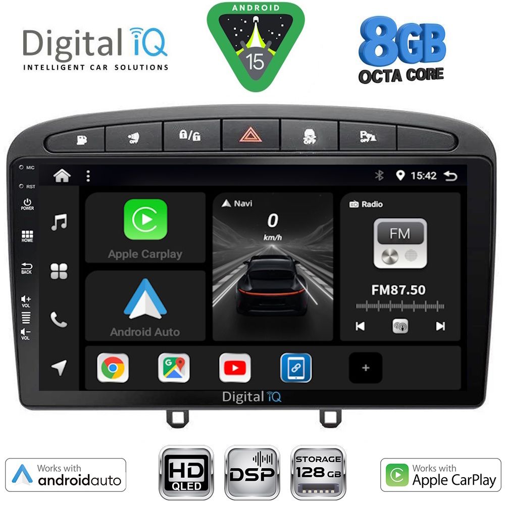DIGITAL IQ BXF 18513BL_CPAA (9inc) MULTIMEDIA TABLET for PEUGEOT 308 mod.2007-2012 - RCZ mod. 2009-2015 (BLACK) DIGITAL IQ BXF 18513BL_CPAA (9inc) MULTIMEDIA TABLET for PEUGEOT 308 mod.2007-2012 - RCZ mod. 2009-2015 (BLACK)