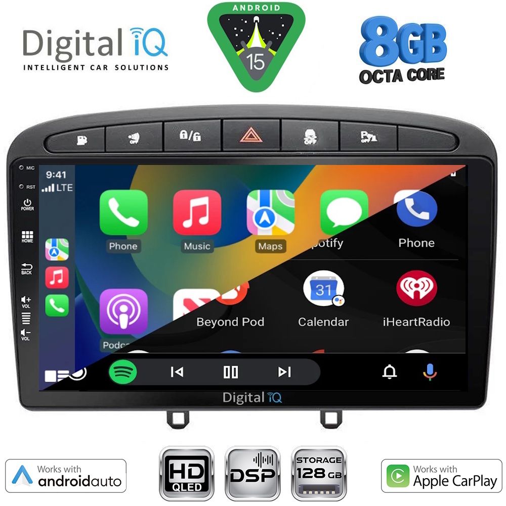 DIGITAL IQ BXF 18513BL_CPAA (9inc) MULTIMEDIA TABLET for PEUGEOT 308 mod.2007-2012 - RCZ mod. 2009-2015 (BLACK) DIGITAL IQ BXF 18513BL_CPAA (9inc) MULTIMEDIA TABLET for PEUGEOT 308 mod.2007-2012 - RCZ mod. 2009-2015 (BLACK)