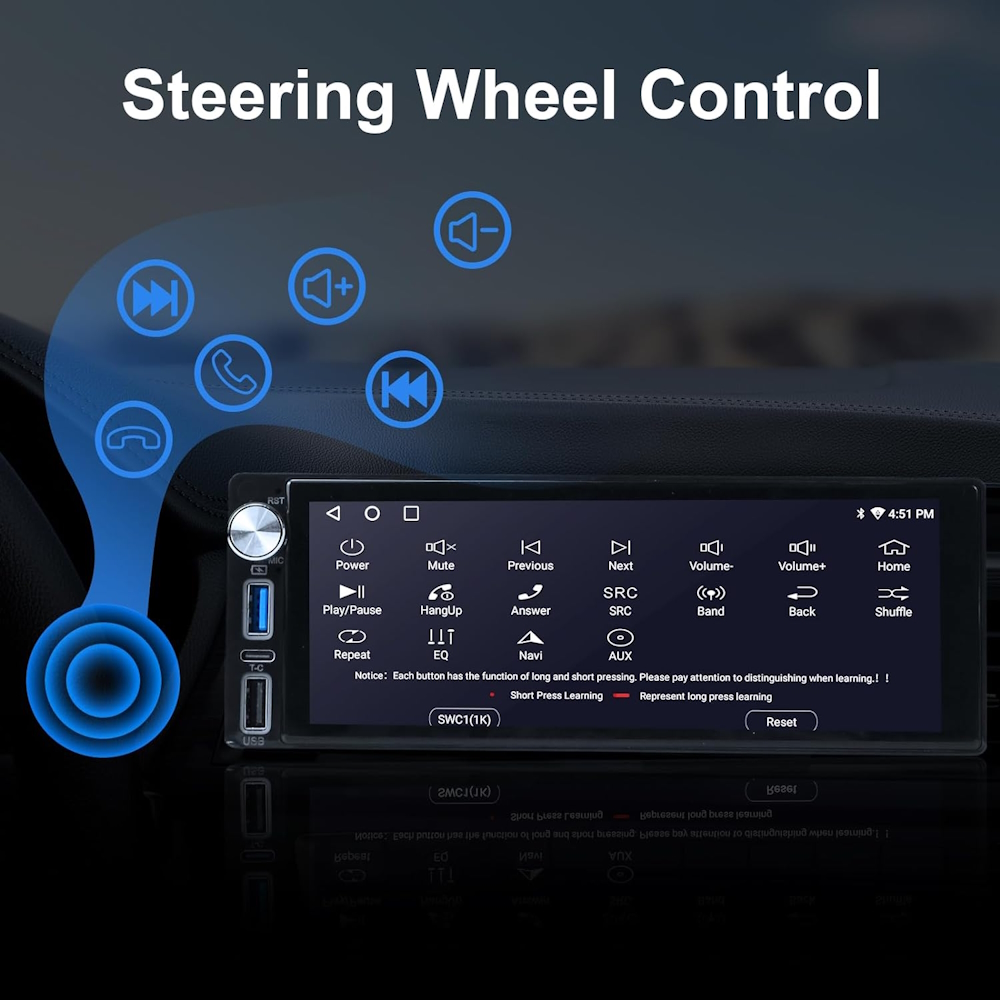 1DIN 6,86inc RADIO-USB- 8c4+64 CPAA Android 15 1DIN 6,86inc RADIO-USB- 8c4+64 CPAA Android 15