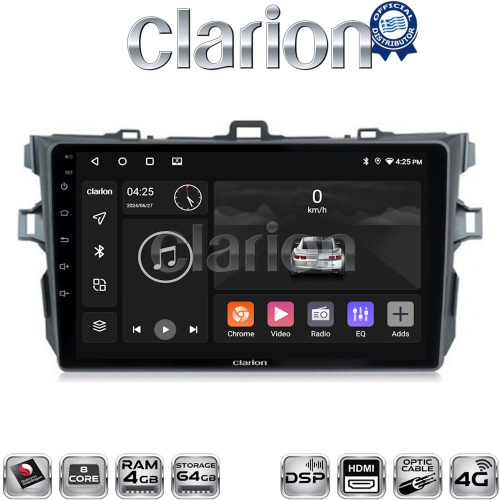 OEM για Toyota Corolla 2006 > 2012 με 8Core 4GB/64GB και 2Κ οθόνη OEM για Toyota Corolla 2006 > 2012 με 8Core 4GB/64GB και 2Κ οθόνη