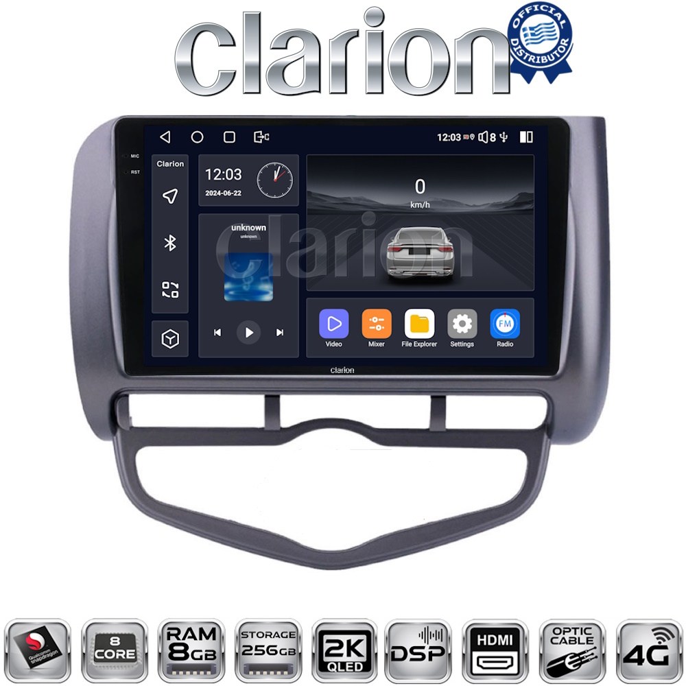 OEM για Honda Jazz 2003 - 2008 με Clima με 8Core 8GB/256GB και 2Κ οθόνη OEM για Honda Jazz 2003 - 2008 με Clima με 8Core 8GB/256GB και 2Κ οθόνη