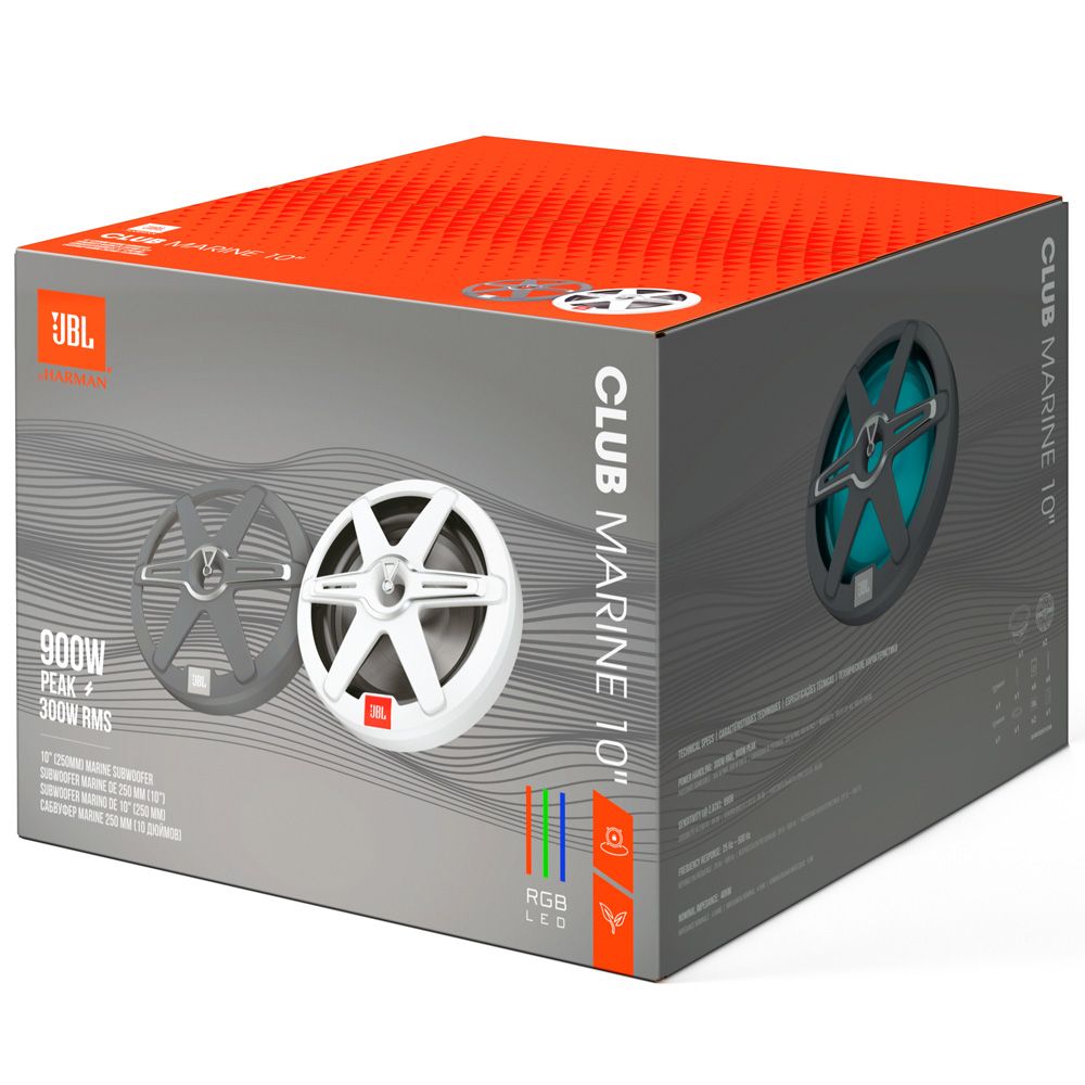 JBL CLUB MARINE 10 RGB SUBWOOFER (250mm - 900W) JBL CLUB MARINE 10 RGB SUBWOOFER (250mm - 900W)