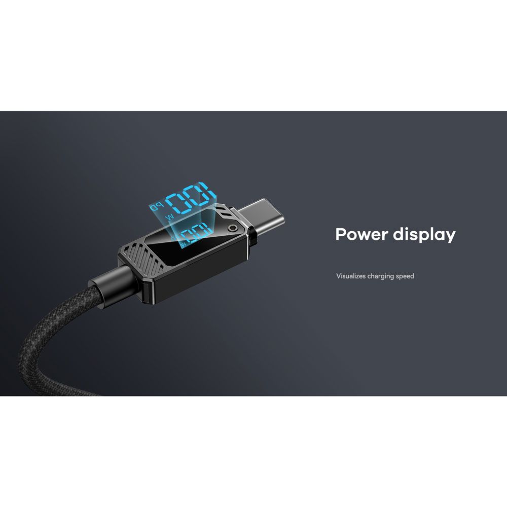 REMAX RC-C069 C-C Type-C to Type-C 100W Fast Charging Cable with Display REMAX RC-C069 C-C Type-C to Type-C 100W Fast Charging Cable with Display