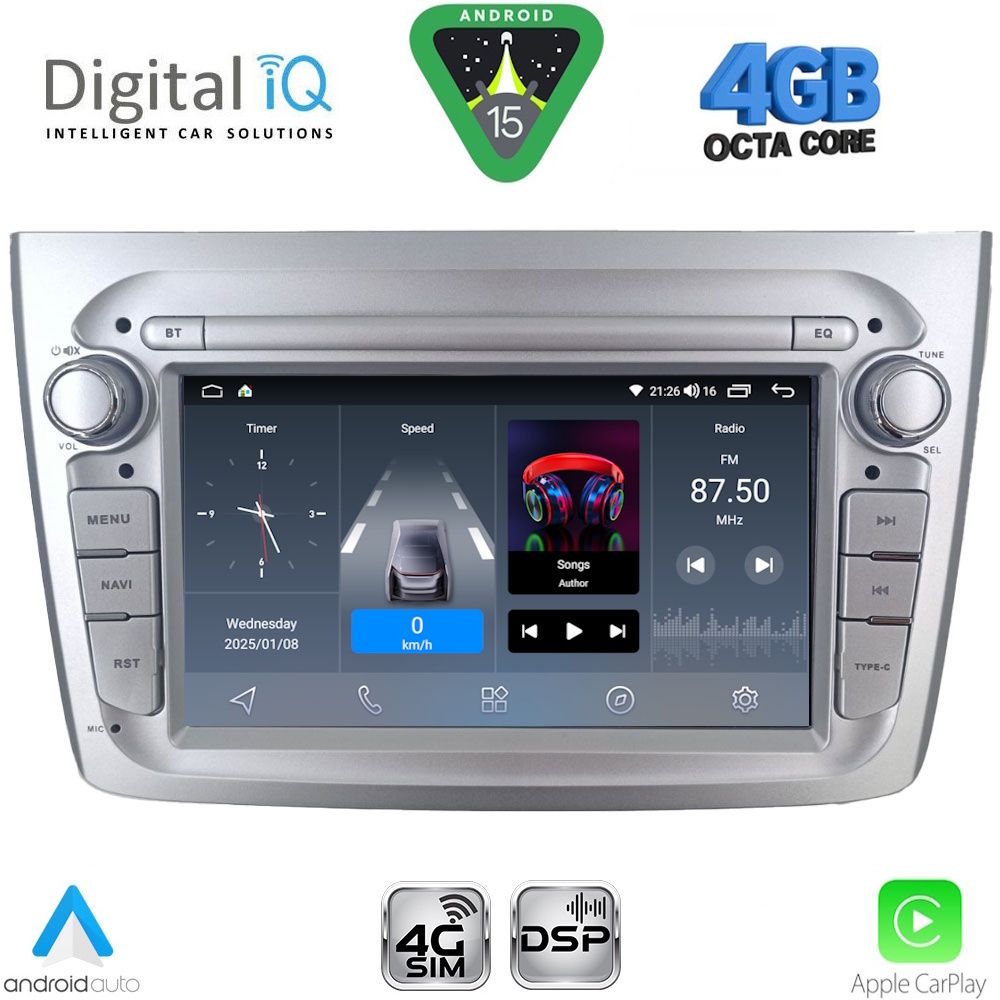 DIGITAL IQ BLG 457SL_CPA (7" DECK) MULTIMEDIA SYSTEM for ALFA ROMEO MITO mod. 2008-2018 (SILVER) DIGITAL IQ BLG 457SL_CPA (7" DECK) MULTIMEDIA SYSTEM for ALFA ROMEO MITO mod. 2008-2018 (SILVER)