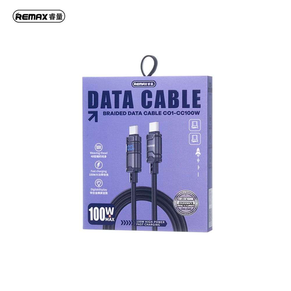 REMAX C01-CC 100W FAST CHARGING CABLE (USB-C to USB-C) REMAX C01-CC 100W FAST CHARGING CABLE (USB-C to USB-C)