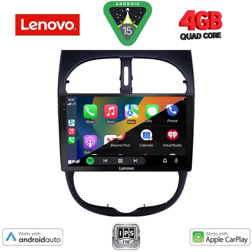 LENOVO LVE 8506_CPAA (9inc) MULTIMEDIA TABLET for PEUGEOT 206 mod. 1998-2006 LENOVO LVE 8506_CPAA (9inc) MULTIMEDIA TABLET for PEUGEOT 206 mod. 1998-2006