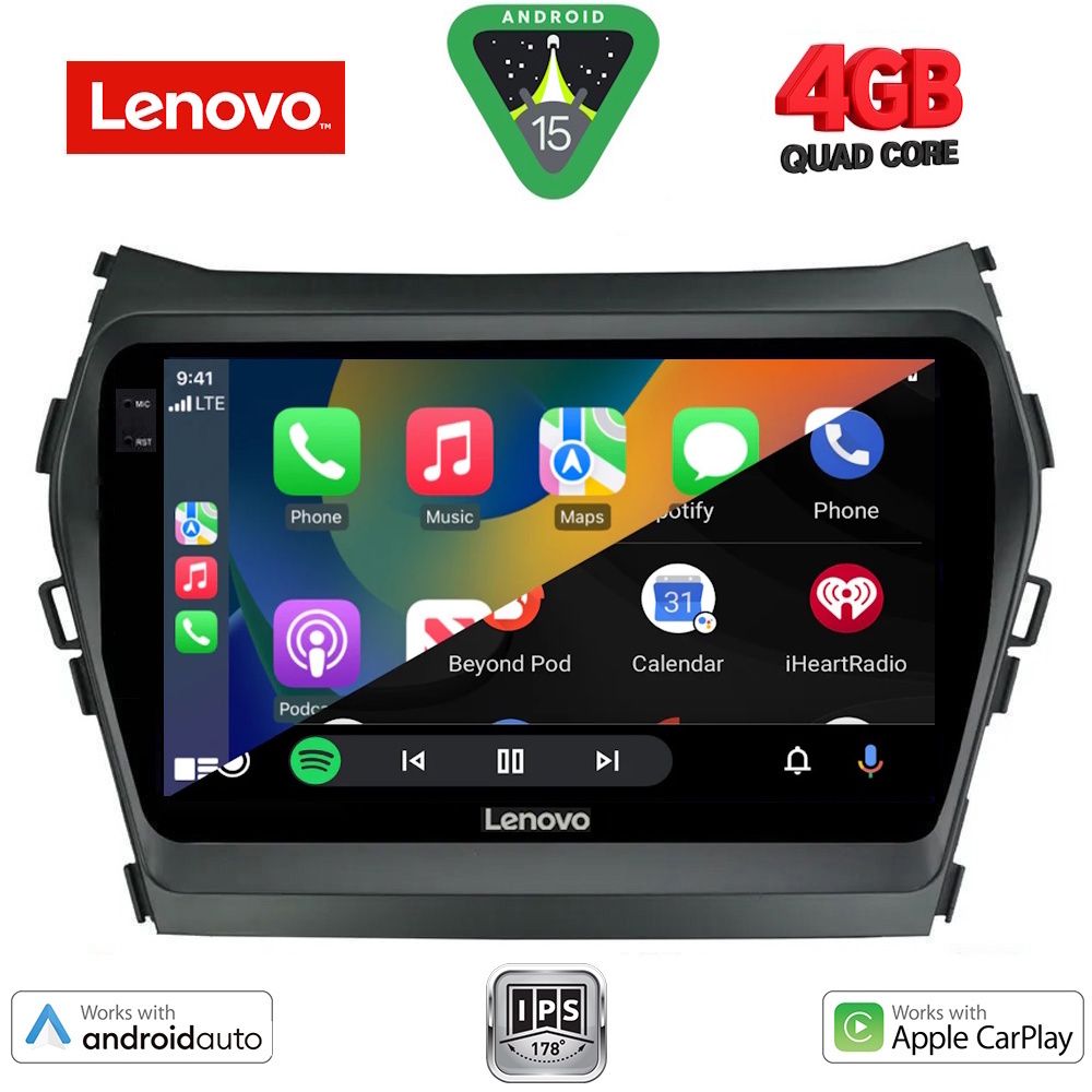LENOVO LVE 8238_CPAA (9inc) MULTIMEDIA TABLET for HYUNDAI IX45 - SANTA FE mod. 2013-2017 LENOVO LVE 8238_CPAA (9inc) MULTIMEDIA TABLET for HYUNDAI IX45 - SANTA FE mod. 2013-2017