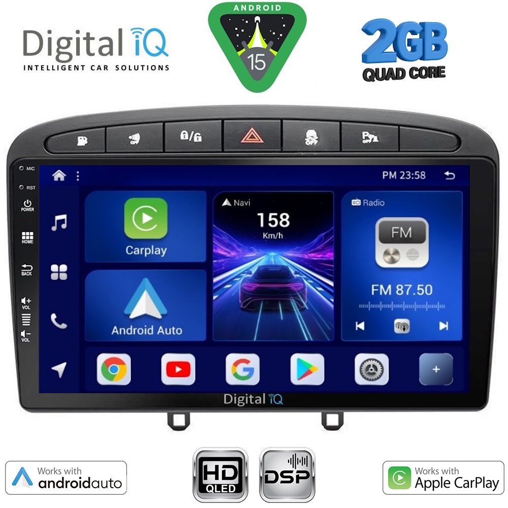 DIGITAL IQ BXC 3513BL_CPAA (9inc) MULTIMEDIA TABLET for PEUGEOT 308 mod.2007-2012 - RCZ mod.2009-2015 (BLACK) DIGITAL IQ BXC 3513BL_CPAA (9inc) MULTIMEDIA TABLET for PEUGEOT 308 mod.2007-2012 - RCZ mod.2009-2015 (BLACK)