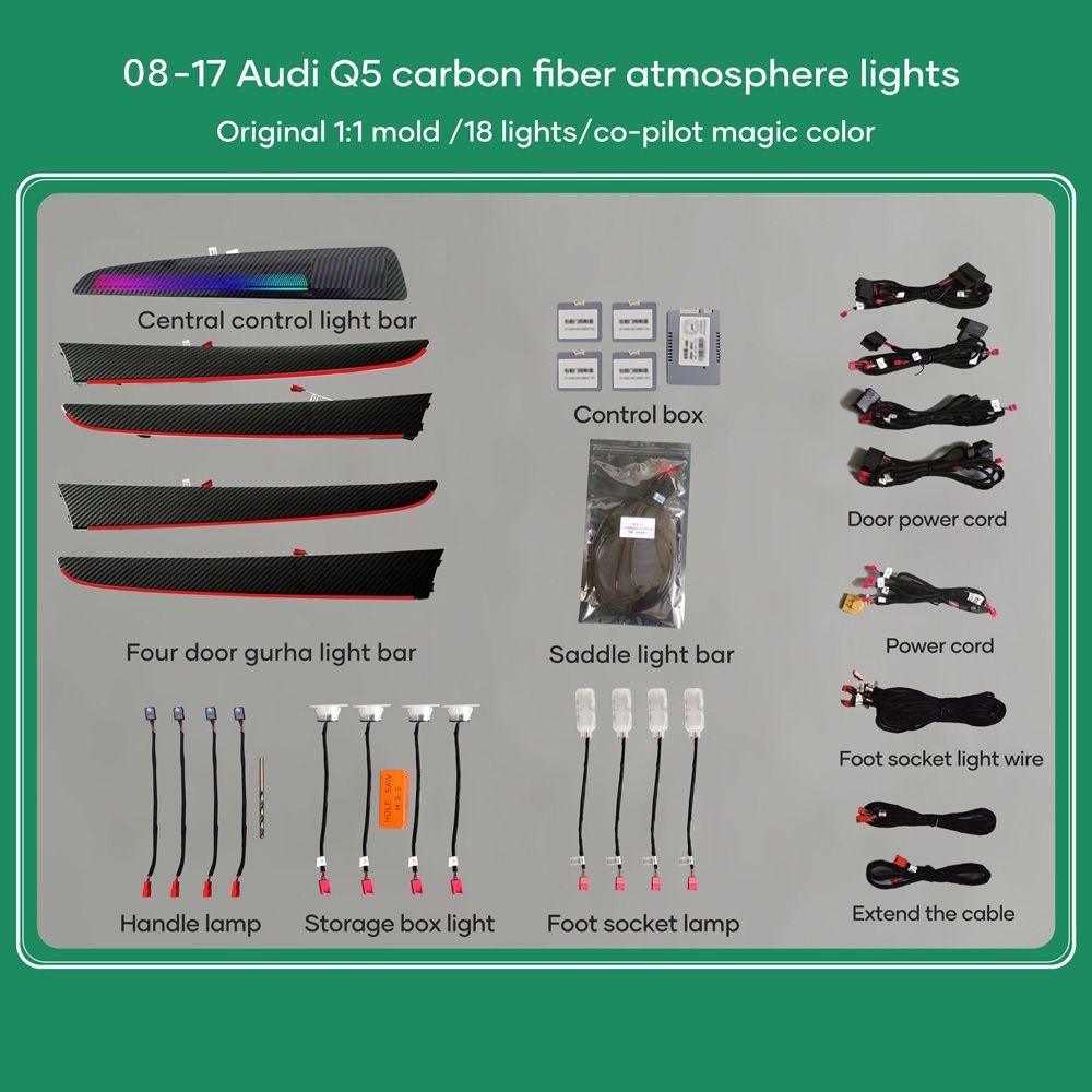 DIQ AMBIENT AUDI Q5 (8R) (Digital iQ Ambient Light for Audi Q5 mod. 2008-2017 with 18 Lights) DIQ AMBIENT AUDI Q5 (8R) (Digital iQ Ambient Light for Audi Q5 mod. 2008-2017 with 18 Lights)