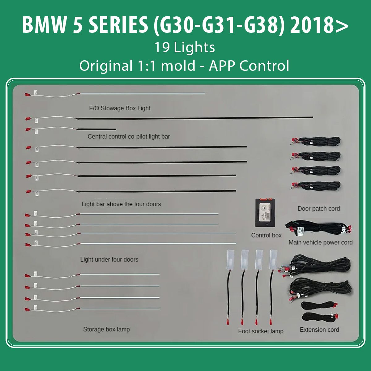DIQ AMBIENT BMW S.5 (G30-G31-G38) mod. 2018> (Digital iQ Ambient Light for BMW Series 5 mod.2018-2024 with 19 Lights) DIQ AMBIENT BMW S.5 (G30-G31-G38) mod. 2018> (Digital iQ Ambient Light for BMW Series 5 mod.2018-2024 with 19 Lights)