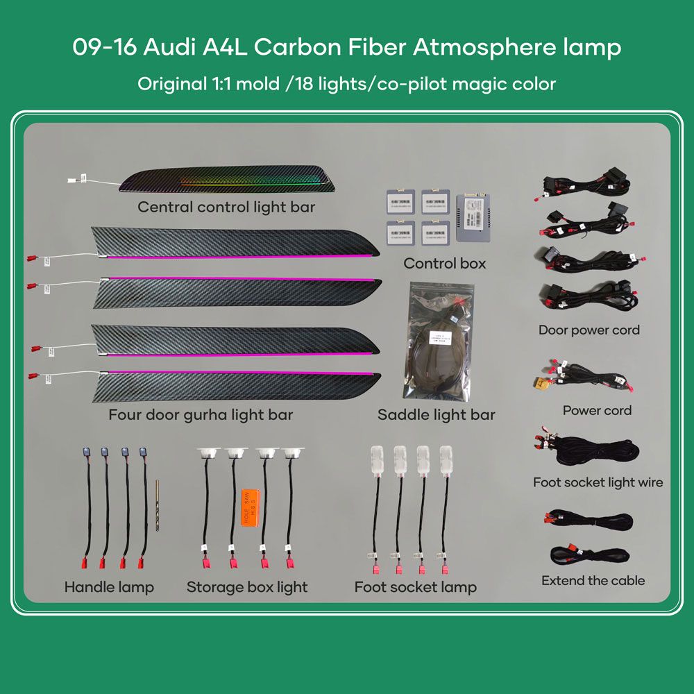 DIQ AMBIENT AUDI A4 (8K) (Digital iQ Ambient Light for Audi A4 mod. 2009-2016 with 18 Lights) DIQ AMBIENT AUDI A4 (8K) (Digital iQ Ambient Light for Audi A4 mod. 2009-2016 with 18 Lights)