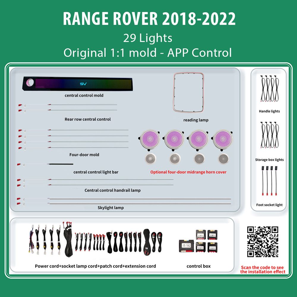 DIQ AMBIENT LR RANGE ROVER FULL (L405) FL mod. 2018-2022 (Digital iQ Ambient Light for LAND ROVER RANGE ROVER L405 mod. 2018-2022 with 29 Lights) DIQ AMBIENT LR RANGE ROVER FULL (L405) FL mod. 2018-2022 (Digital iQ Ambient Light for LAND ROVER RANGE ROVER L405 mod. 2018-2022 with 29 Lights)