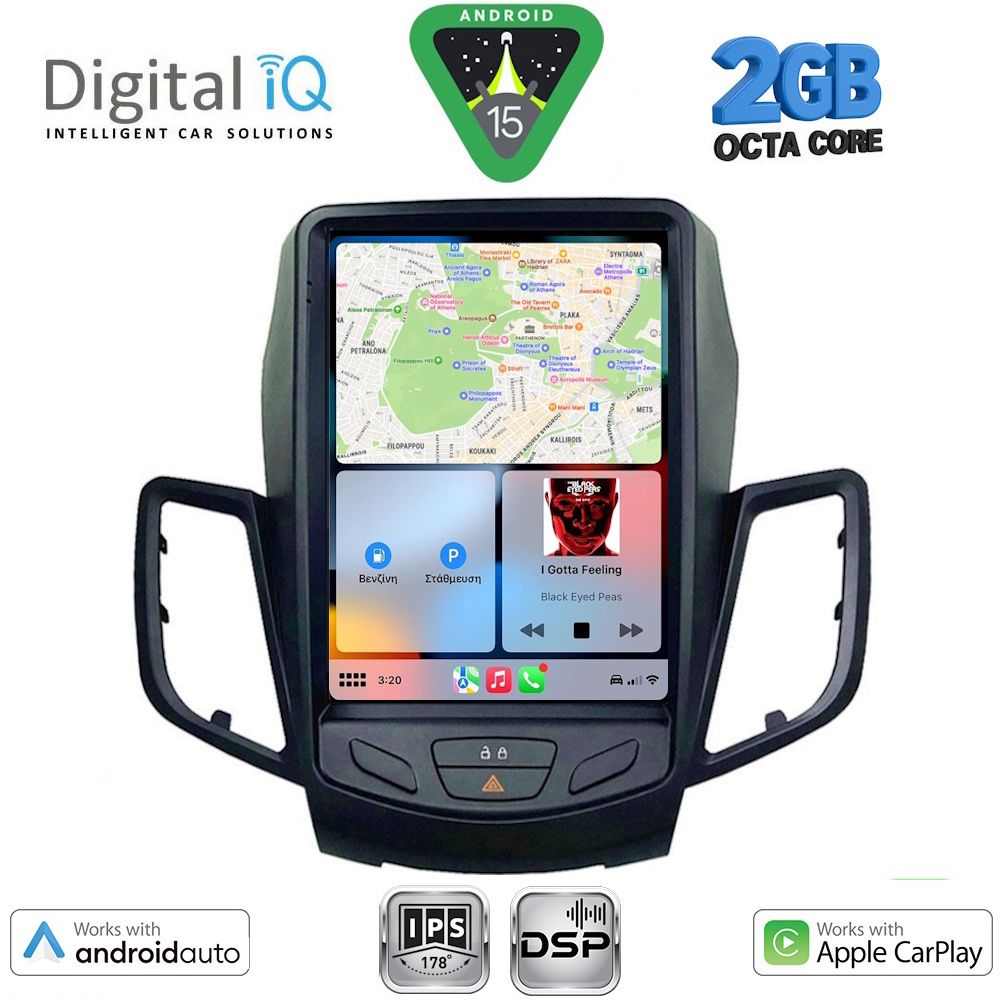 DIGITAL IQ BXF 5854_CPAA TESLA STYLE for FORD FIESTA mod. 2008-2017 DIGITAL IQ BXF 5854_CPAA TESLA STYLE for FORD FIESTA mod. 2008-2017