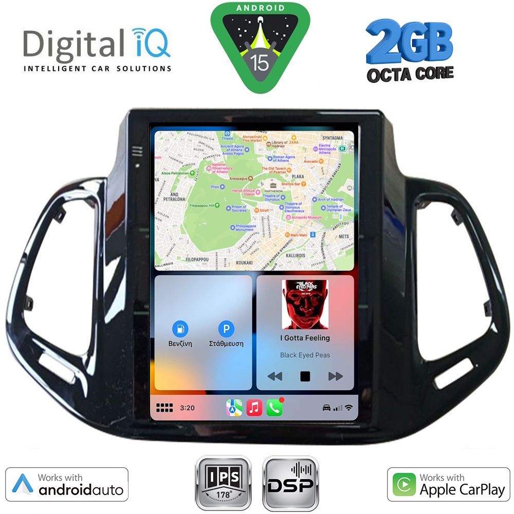 DIGITAL IQ BXF 5878_CPAA TESLA STYLE for JEEP COMPASS mod. 2017-2021 DIGITAL IQ BXF 5878_CPAA TESLA STYLE for JEEP COMPASS mod. 2017-2021