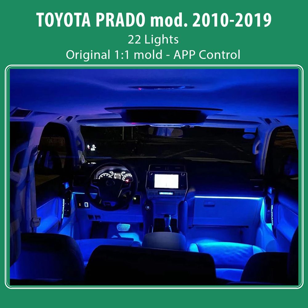DIQ AMBIENT TOYOTA PRADO (J150) mod. 2010-2019 (Digital iQ Ambient Light for Toyota PRADO mod. 2010-2019 with 22 Lights) DIQ AMBIENT TOYOTA PRADO (J150) mod. 2010-2019 (Digital iQ Ambient Light for Toyota PRADO mod. 2010-2019 with 22 Lights)
