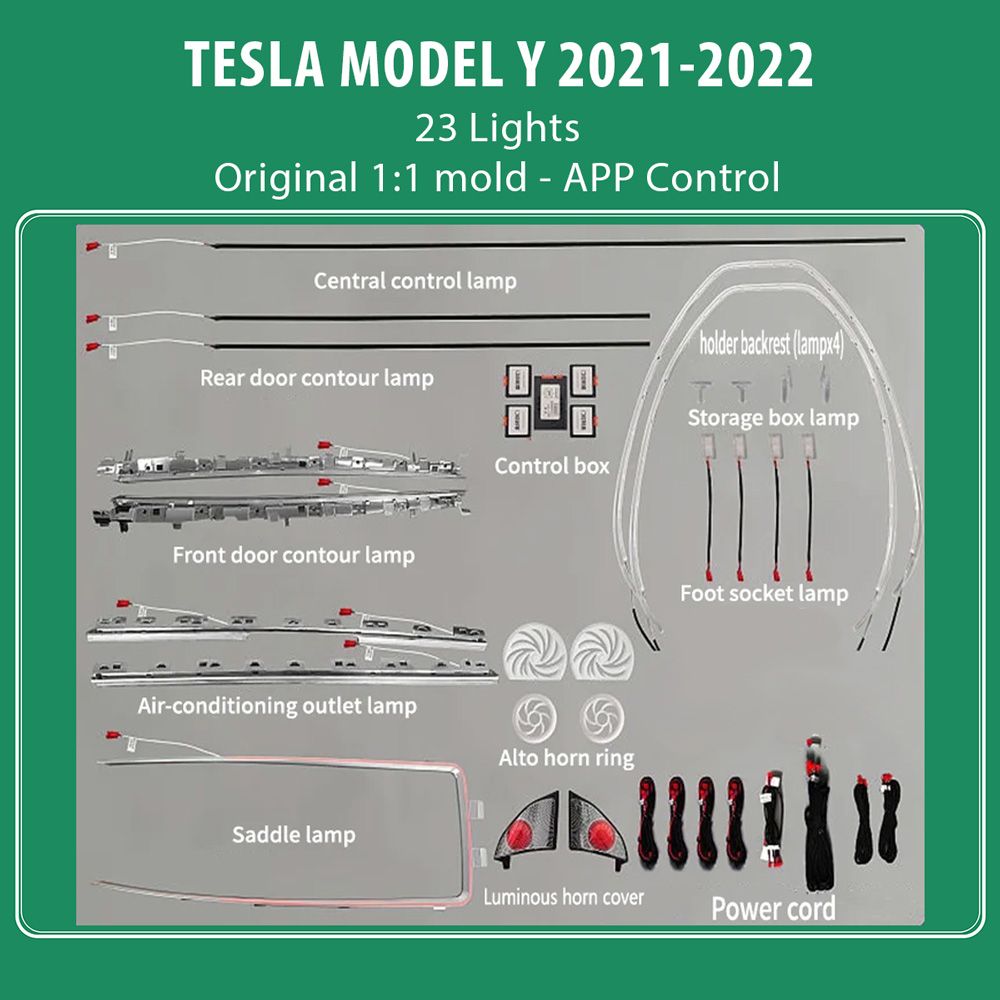 DIQ AMBIENT TESLA MODEL Y mod. 2021> (Digital iQ Ambient Light for Tesla Model Y mod. 2021> with 23 Lights) DIQ AMBIENT TESLA MODEL Y mod. 2021> (Digital iQ Ambient Light for Tesla Model Y mod. 2021> with 23 Lights)