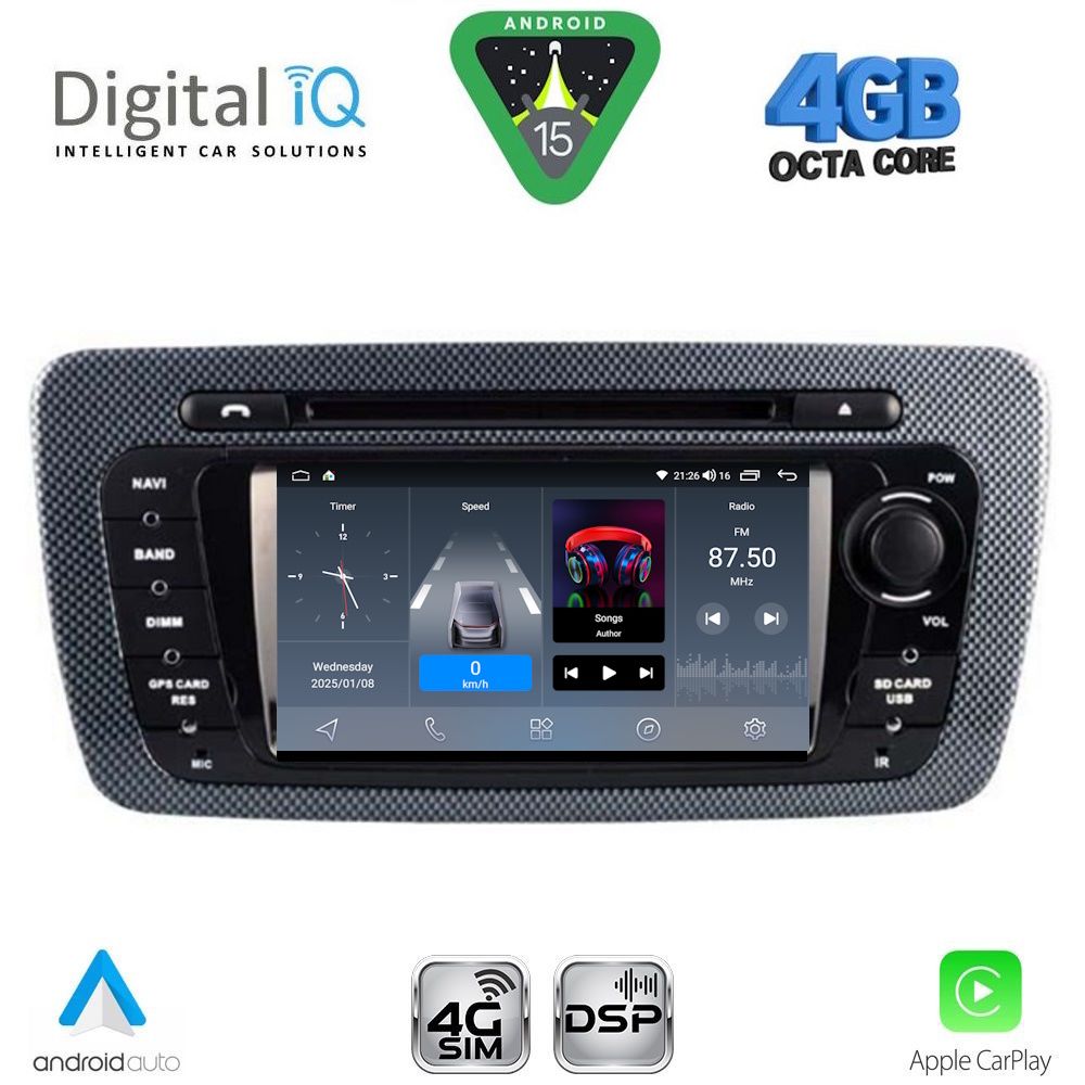 DIGITAL IQ BLG 446_CPA (7" DECK) MULTIMEDIA SYSTEM for SEAT IBIZA mod. 2008-2015 DIGITAL IQ BLG 446_CPA (7" DECK) MULTIMEDIA SYSTEM for SEAT IBIZA mod. 2008-2015
