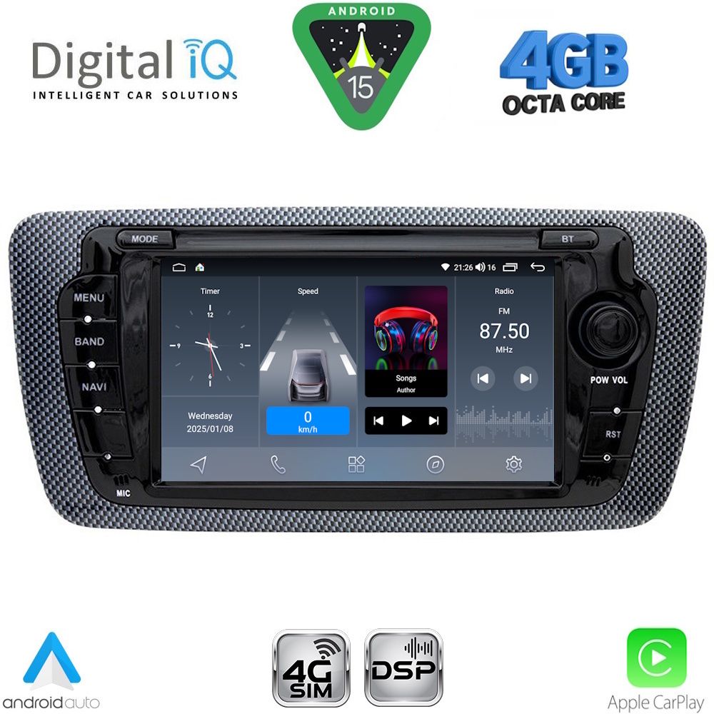 DIGITAL IQ BLG 446_CPA (7" DECK) MULTIMEDIA SYSTEM for SEAT IBIZA mod. 2008-2015 DIGITAL IQ BLG 446_CPA (7" DECK) MULTIMEDIA SYSTEM for SEAT IBIZA mod. 2008-2015