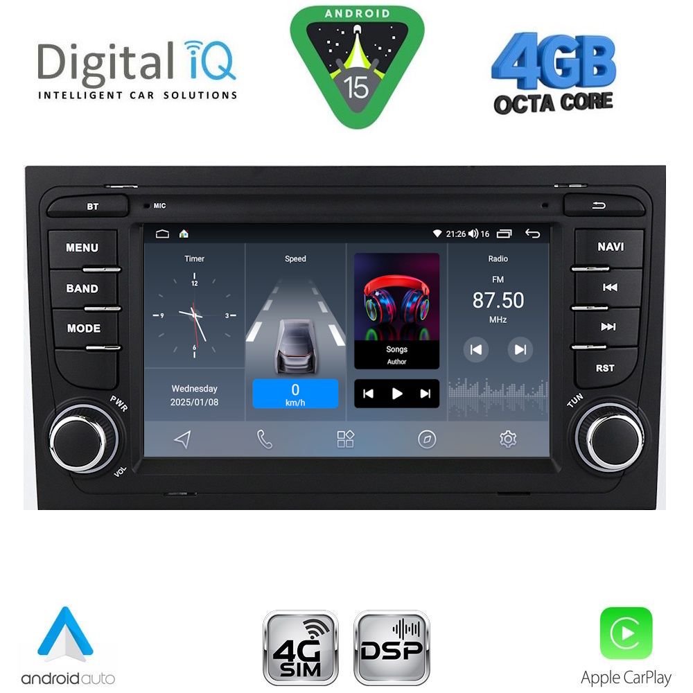 DIGITAL IQ BLG 450_CPA (7″ DECK) MULTIMEDIA OEM for AUDI A4 mod. 2002-2008 DIGITAL IQ BLG 450_CPA (7″ DECK) MULTIMEDIA OEM for AUDI A4 mod. 2002-2008