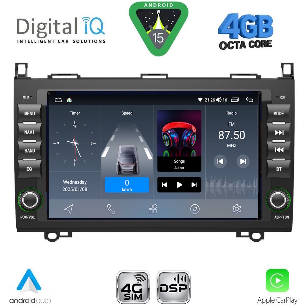DIGITAL IQ BLF 368_CPA (8" DECK) MULTIMEDIA OEM for MERCEDES A – B – SPRINTER – VITO – VIANO mod. 2007-2019 DIGITAL IQ BLF 368_CPA (8" DECK) MULTIMEDIA OEM for MERCEDES A – B – SPRINTER – VITO – VIANO mod. 2007-2019