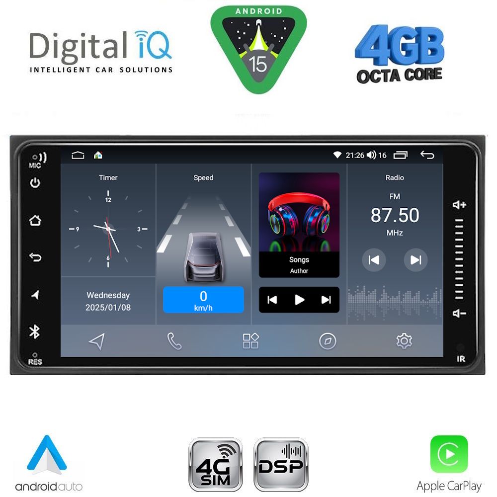 DIGITAL IQ BLG 462_CPA (6.5” DECK) MULTIMEDIA SYSTEM for TOYOTA ALL (200mm) DIGITAL IQ BLG 462_CPA (6.5” DECK) MULTIMEDIA SYSTEM for TOYOTA ALL (200mm)