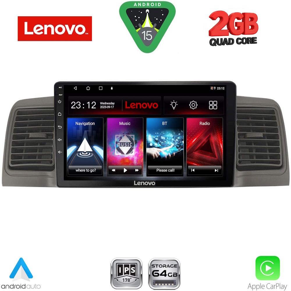LENOVO LVD 2712GR_CPA (9inc) MULTIMEDIA TABLET for TOYOTA COROLLA mod. 2001-2006 (GREY) LENOVO LVD 2712GR_CPA (9inc) MULTIMEDIA TABLET for TOYOTA COROLLA mod. 2001-2006 (GREY)