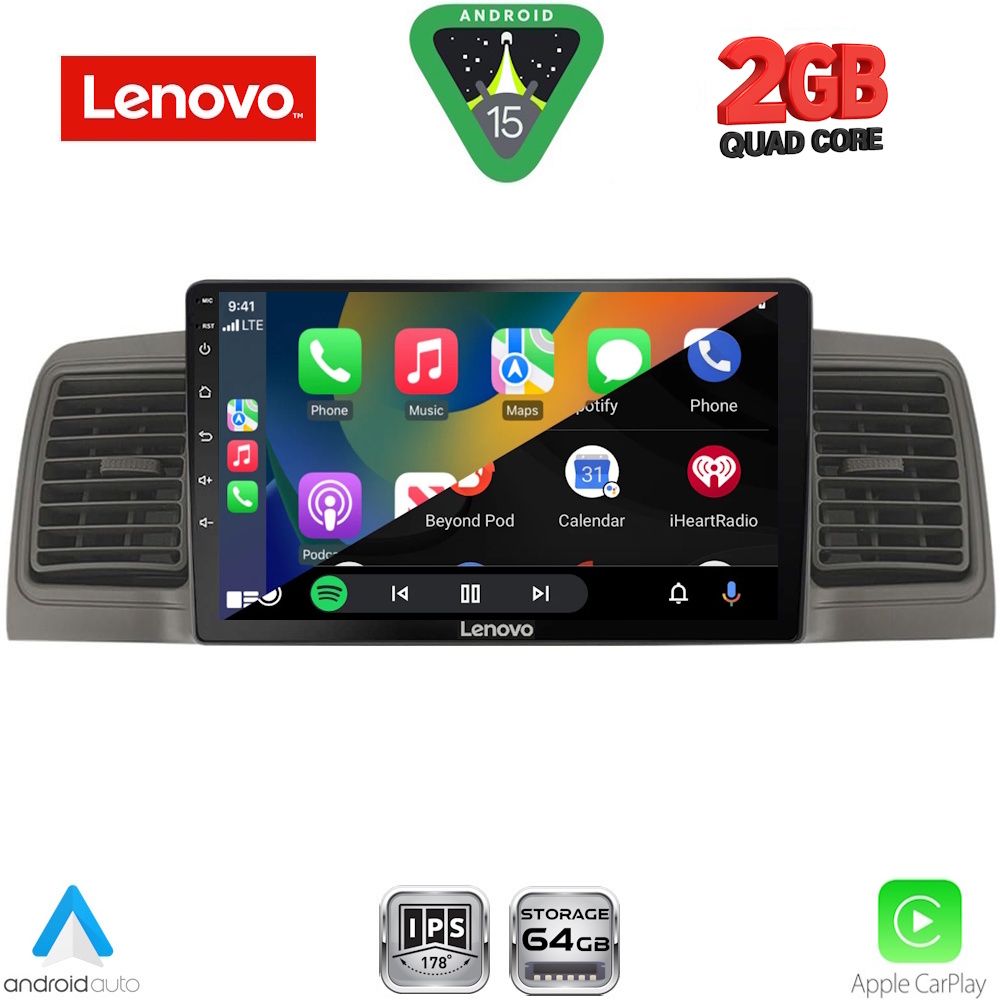 LENOVO LVD 2712GR_CPA (9inc) MULTIMEDIA TABLET for TOYOTA COROLLA mod. 2001-2006 (GREY) LENOVO LVD 2712GR_CPA (9inc) MULTIMEDIA TABLET for TOYOTA COROLLA mod. 2001-2006 (GREY)