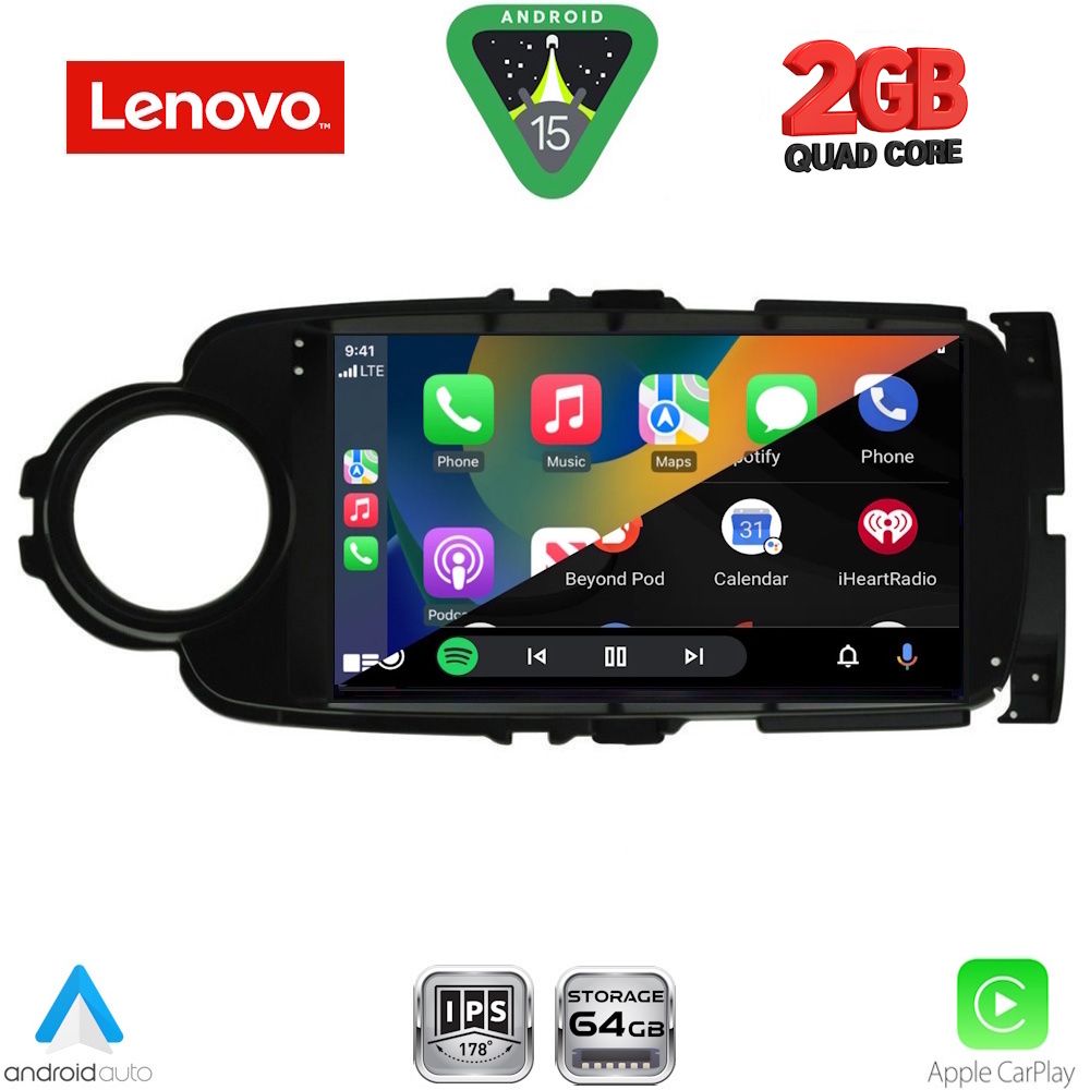 LENOVO LVD 2737BL_CPA (9inc) MULTIMEDIA TABLET for TOYOTA YARIS mod. 2011-2015 (BLACK) LENOVO LVD 2737BL_CPA (9inc) MULTIMEDIA TABLET for TOYOTA YARIS mod. 2011-2015 (BLACK)
