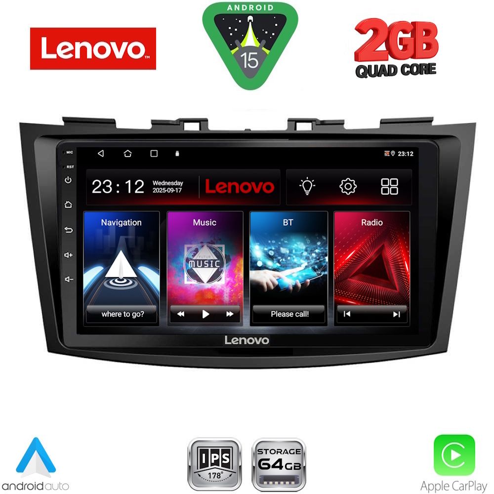 LENOVO LVD 2685_CPA (9inc) MULTIMEDIA TABLET for SUZUKI SWIFT mod. 2011-2016 LENOVO LVD 2685_CPA (9inc) MULTIMEDIA TABLET for SUZUKI SWIFT mod. 2011-2016