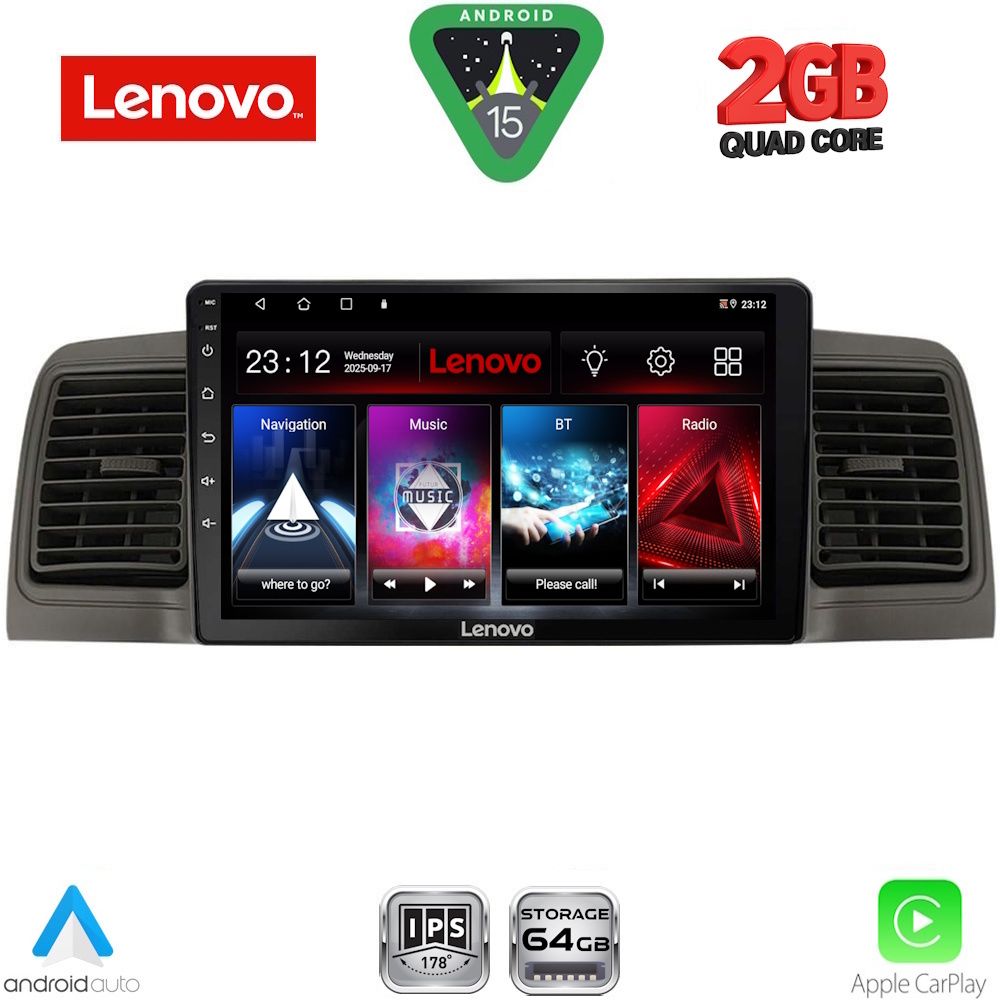 LENOVO LVD 2712BL_CPA (9inc) MULTIMEDIA TABLET for TOYOTA COROLLA mod. 2001-2006 (BLACK) LENOVO LVD 2712BL_CPA (9inc) MULTIMEDIA TABLET for TOYOTA COROLLA mod. 2001-2006 (BLACK)