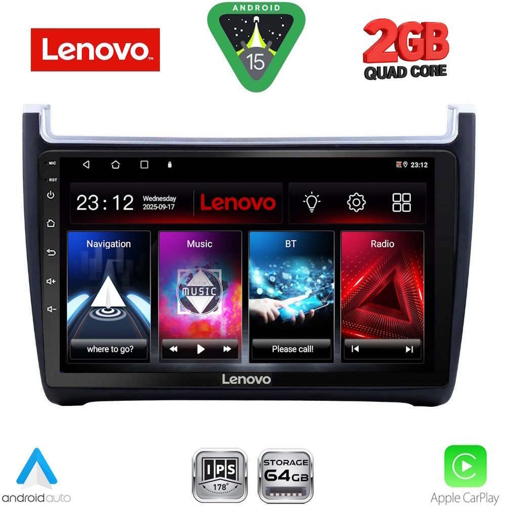 LENOVO LVD 2757_CPA (9inc) MULTIMEDIA TABLET for VW POLO mod. 2014-2017 LENOVO LVD 2757_CPA (9inc) MULTIMEDIA TABLET for VW POLO mod. 2014-2017