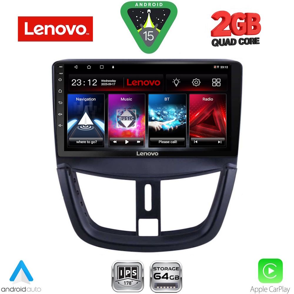 LENOVO LVD 2507_CPA (9inc) MULTIMEDIA TABLET for PEUGEOT 207 mod. 2007-2014 LENOVO LVD 2507_CPA (9inc) MULTIMEDIA TABLET for PEUGEOT 207 mod. 2007-2014
