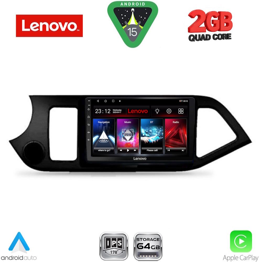 LENOVO LVD 2308_CPA (9inc) MULTIMEDIA TABLET for KIA PICANTO mod. 2011-2017 LENOVO LVD 2308_CPA (9inc) MULTIMEDIA TABLET for KIA PICANTO mod. 2011-2017